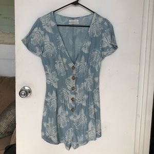 Urban outfitters chambray floral romper